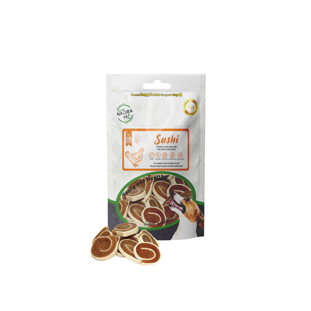 Eco Natura Pet Sushi Yumuşak Tavuk Etli Yuvarlak Köpek Ödülü 100 GR | SRC: Barcode: 8682315522754